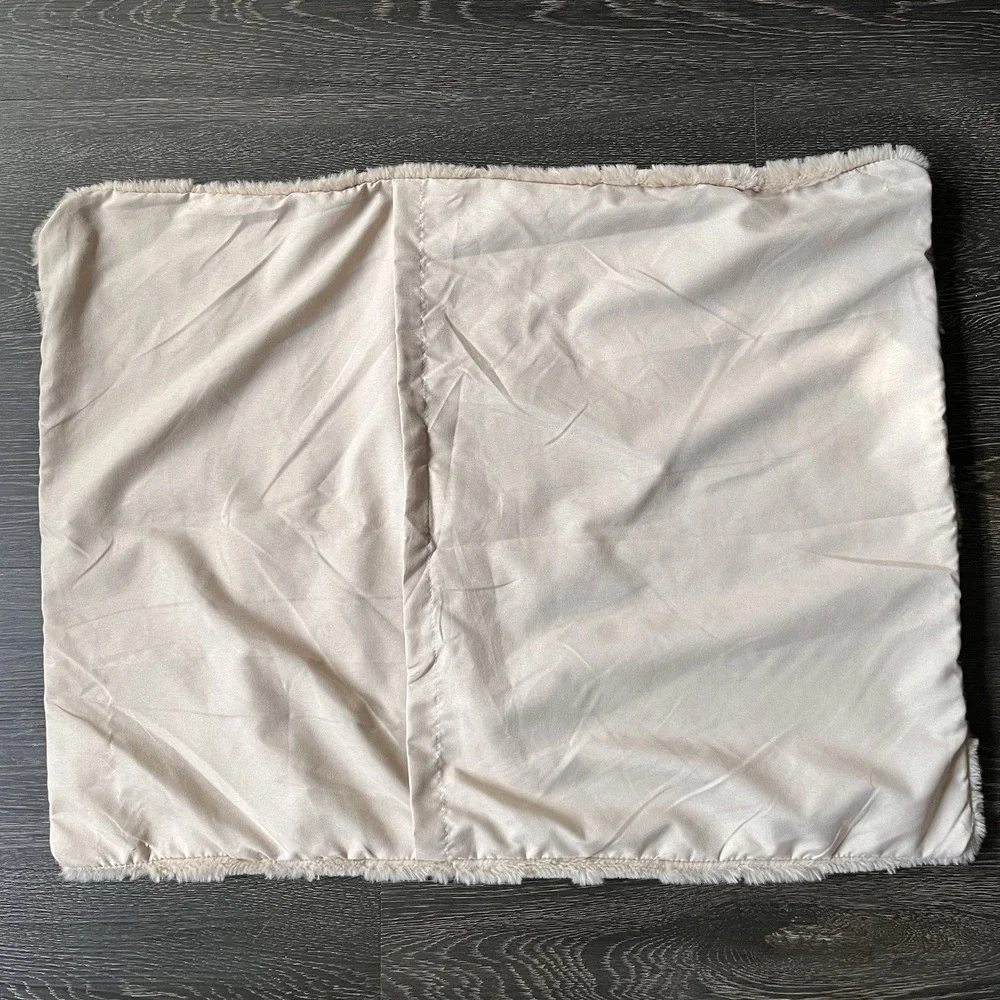 Betsey Johnson Cream Faux Fur Heart Embossed Standard Pillow‎ Shams Coquette